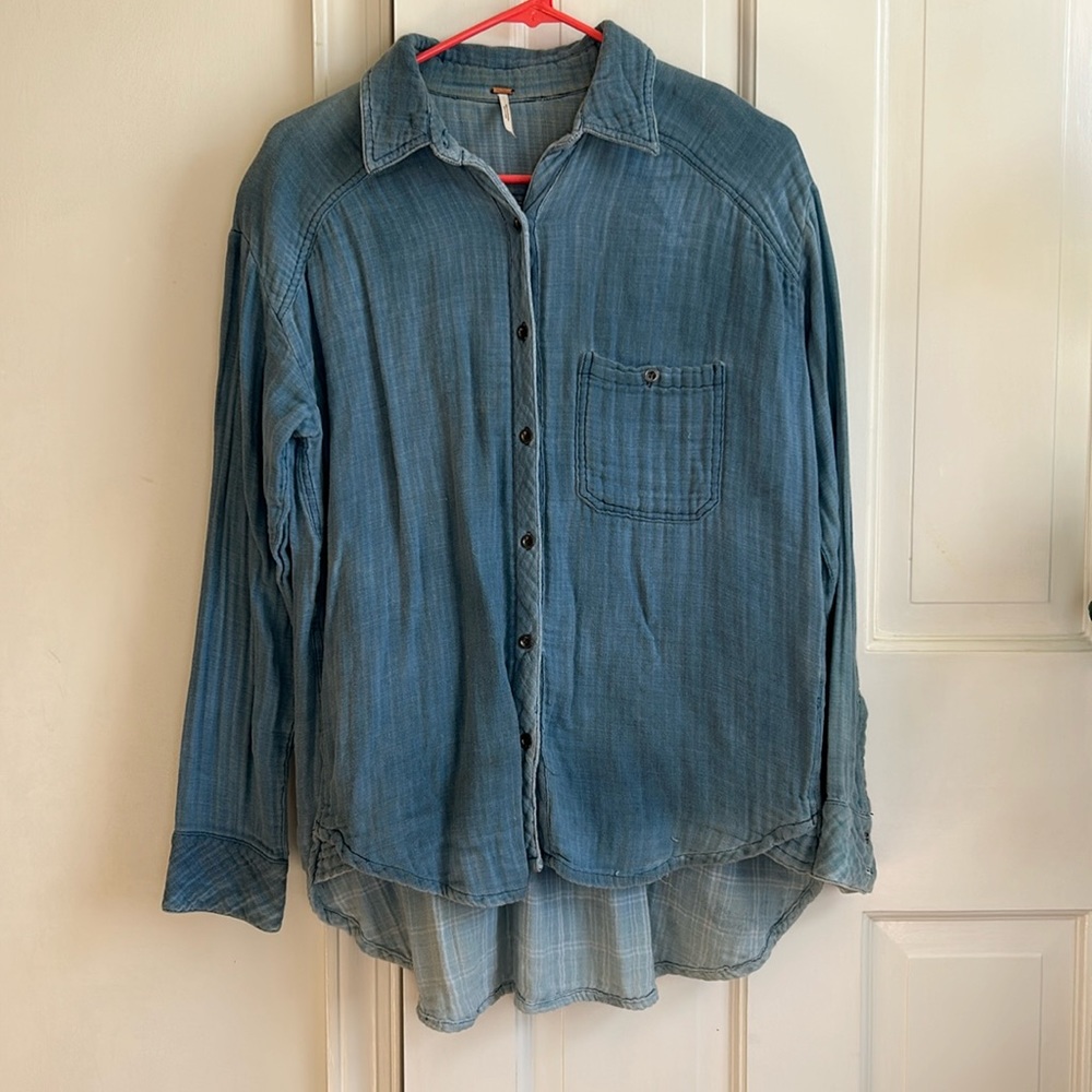 Free People Denim Flannel
